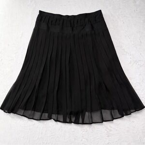 Chic Hobbs Black Pleated Silk Skirt